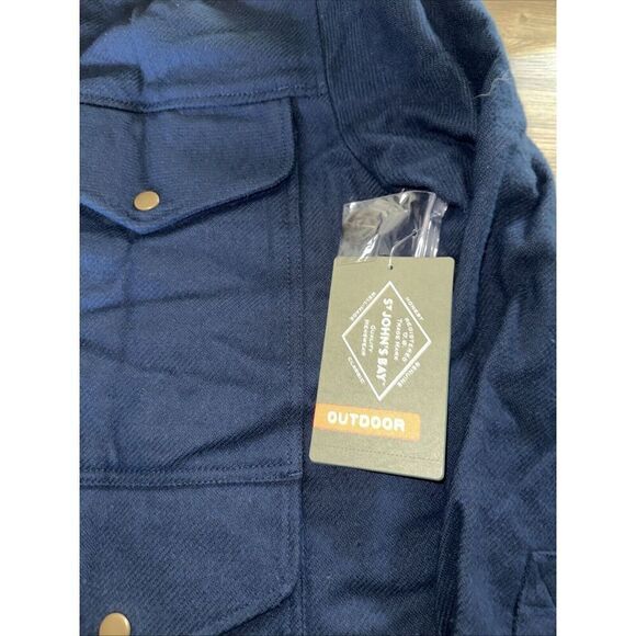 St Johns Bay Jacket Mens Med CPO Jacket Dark Navy Cotton Shell Quilted Lining. 8 - Picture 3 of 8
